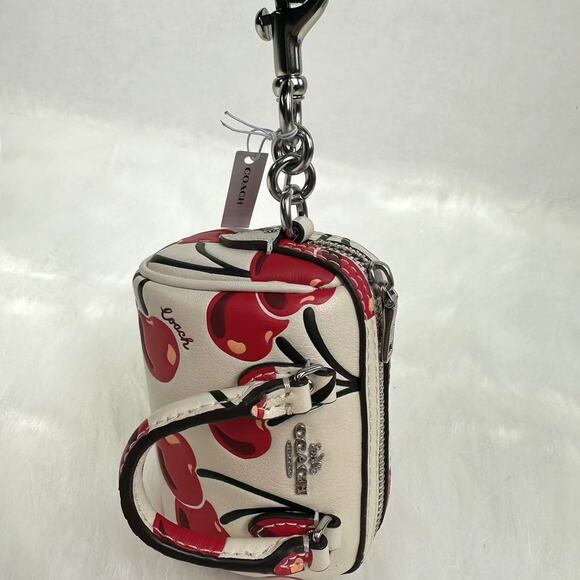 Coach CZ082 Mini Rowan Bag Charm With Cherry Print NWT - Picture 7 of 8